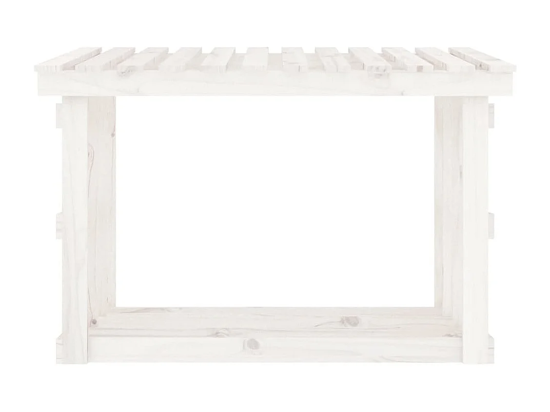 Giarre  Kaminholzregal Weiß 108x64,5x77 cm Massivholz Kiefer