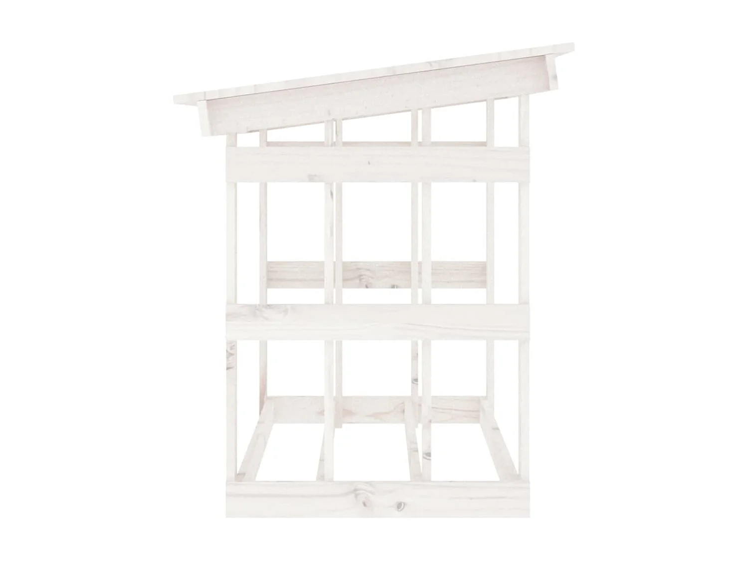 Giarre  Kaminholzregal Weiß 108x64,5x77 cm Massivholz Kiefer