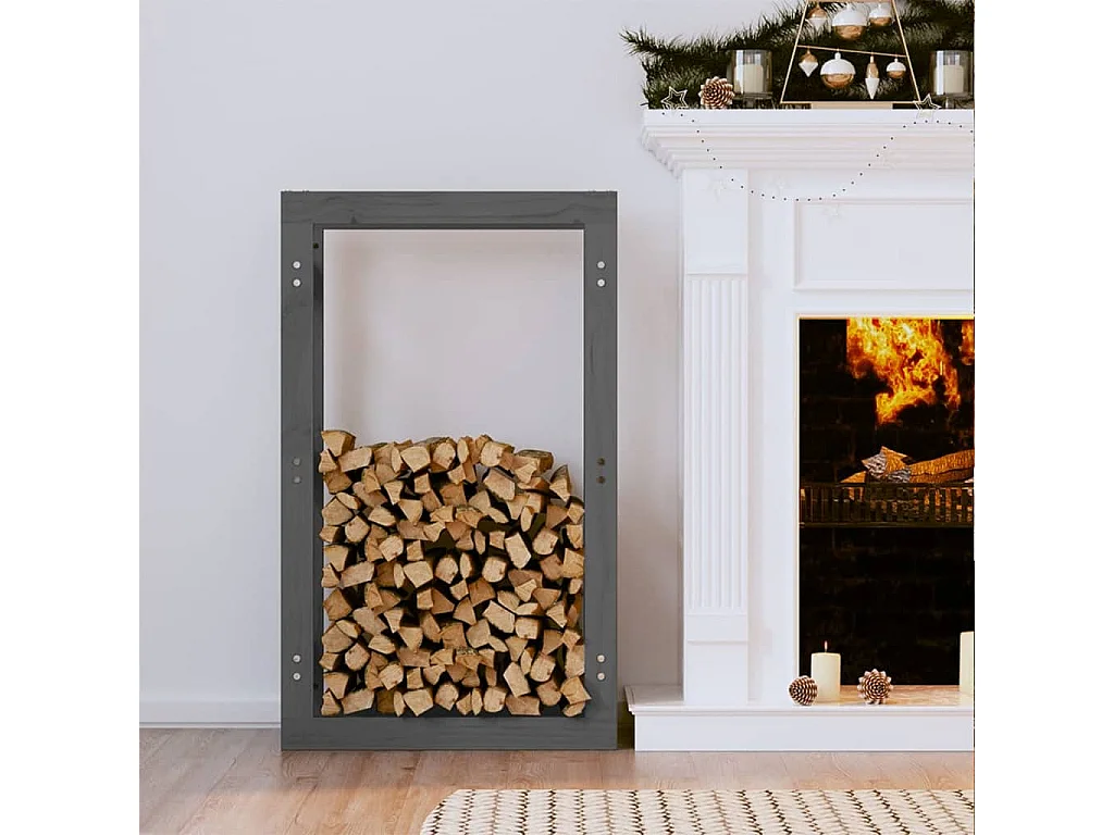 Riemst  Support pour bois de chauffage Gris 60x25x100 cm Bois de pin
