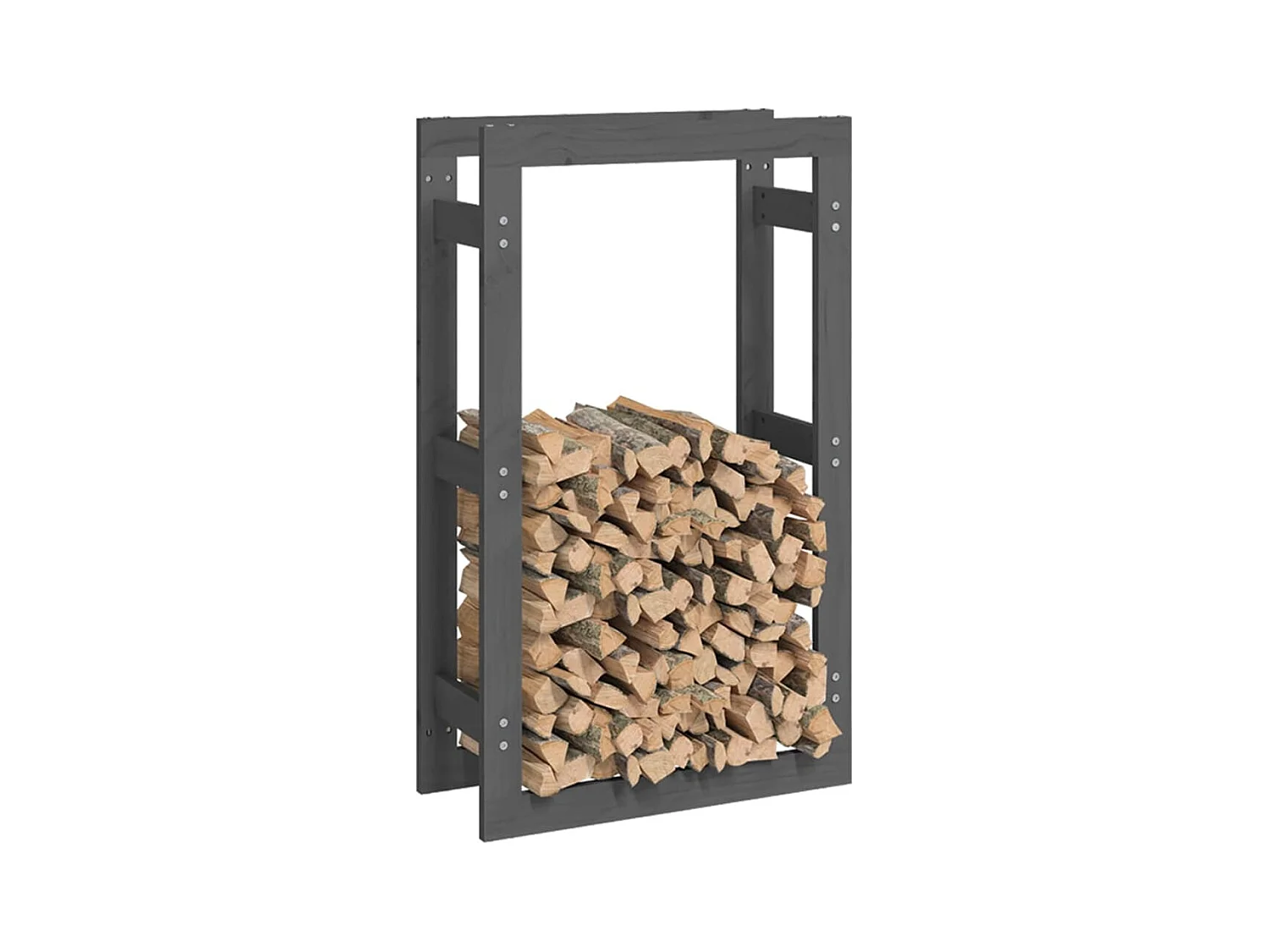Riemst  Kaminholzregal Grau 60x25x100 cm Massivholz Kiefer