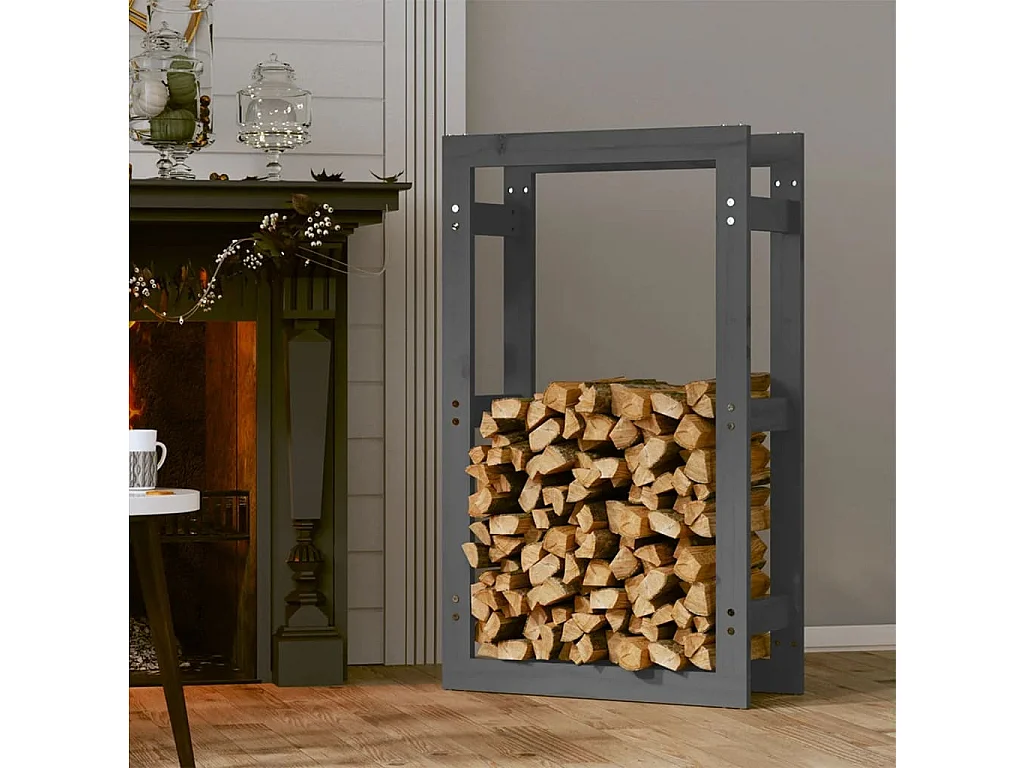 Riemst  Portalegna Grigio 60x25x100 cm in Legno Massello di Pino