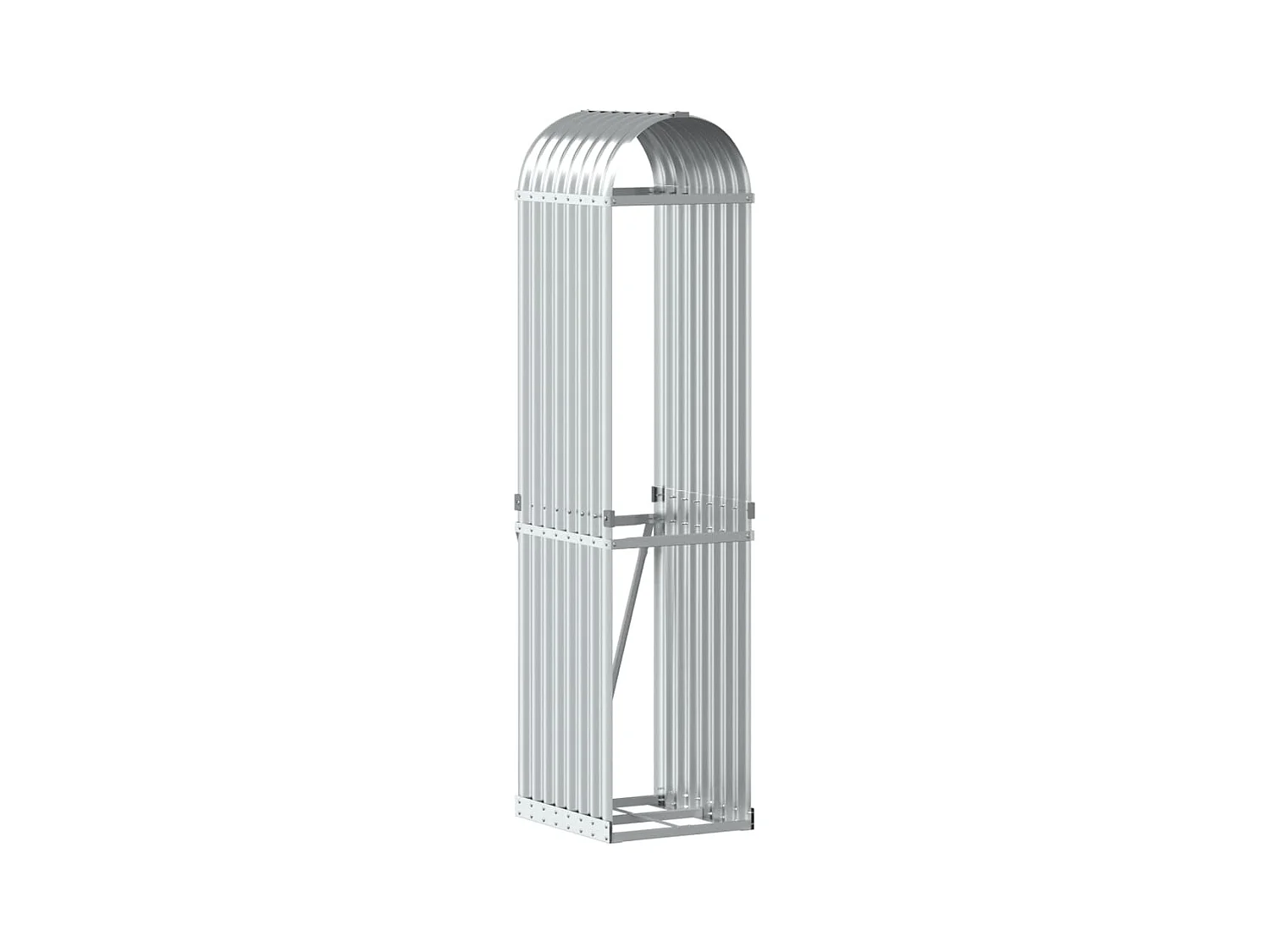 Jilles  Porte-bûches argenté 40x45x170 cm acier galvanisé