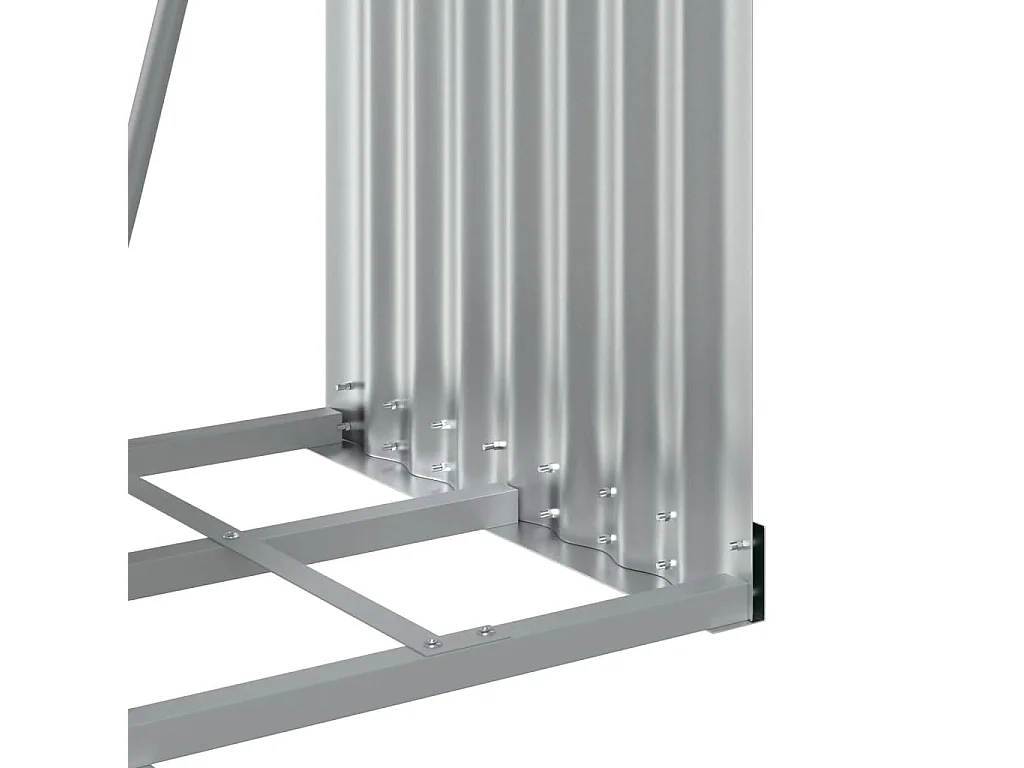 Jilles  Kaminholzunterstand Silbern 40x45x170 cm Verzinkter Stahl