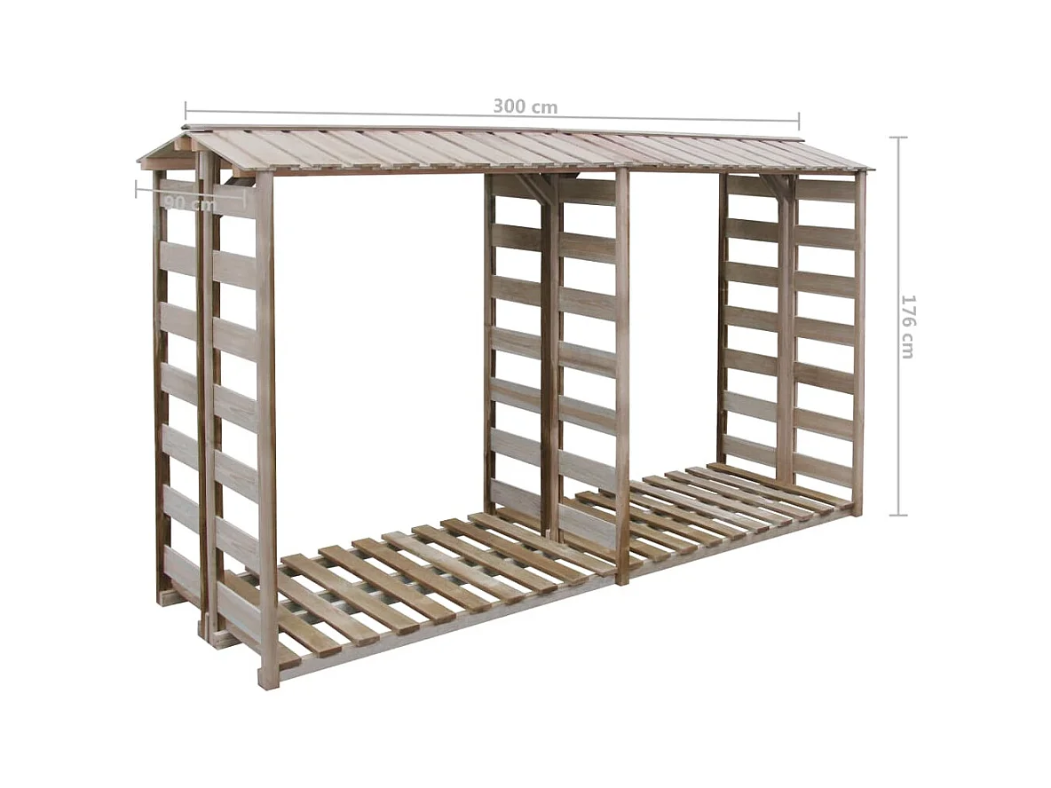 Novi  Abri de stockage du bois de chauffage 300x90x176cm Pin imprégné