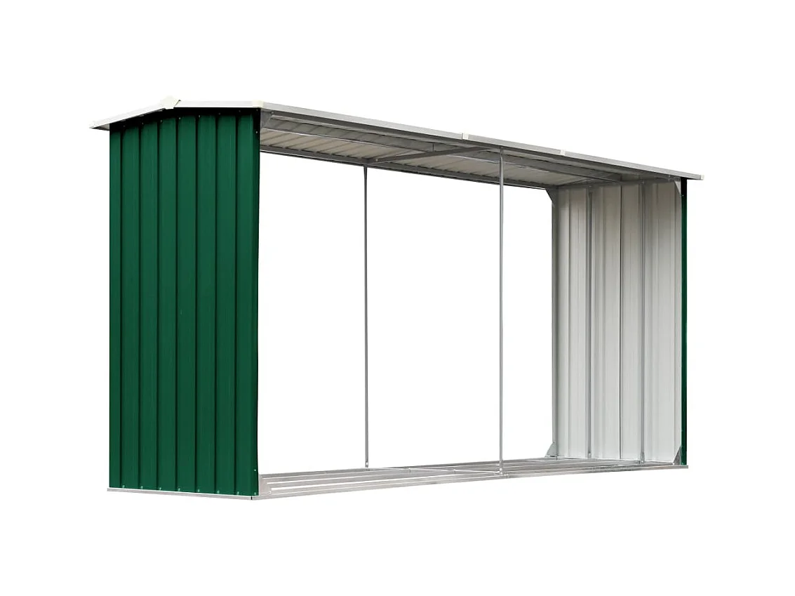 Grydel  Casetilla para leña acero galvanizado verde 30x92x153 cm