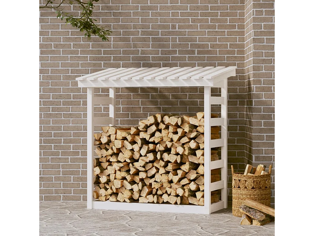 Xarlen  Haardhoutrek 108x64,5x110 cm massief grenenhout wit