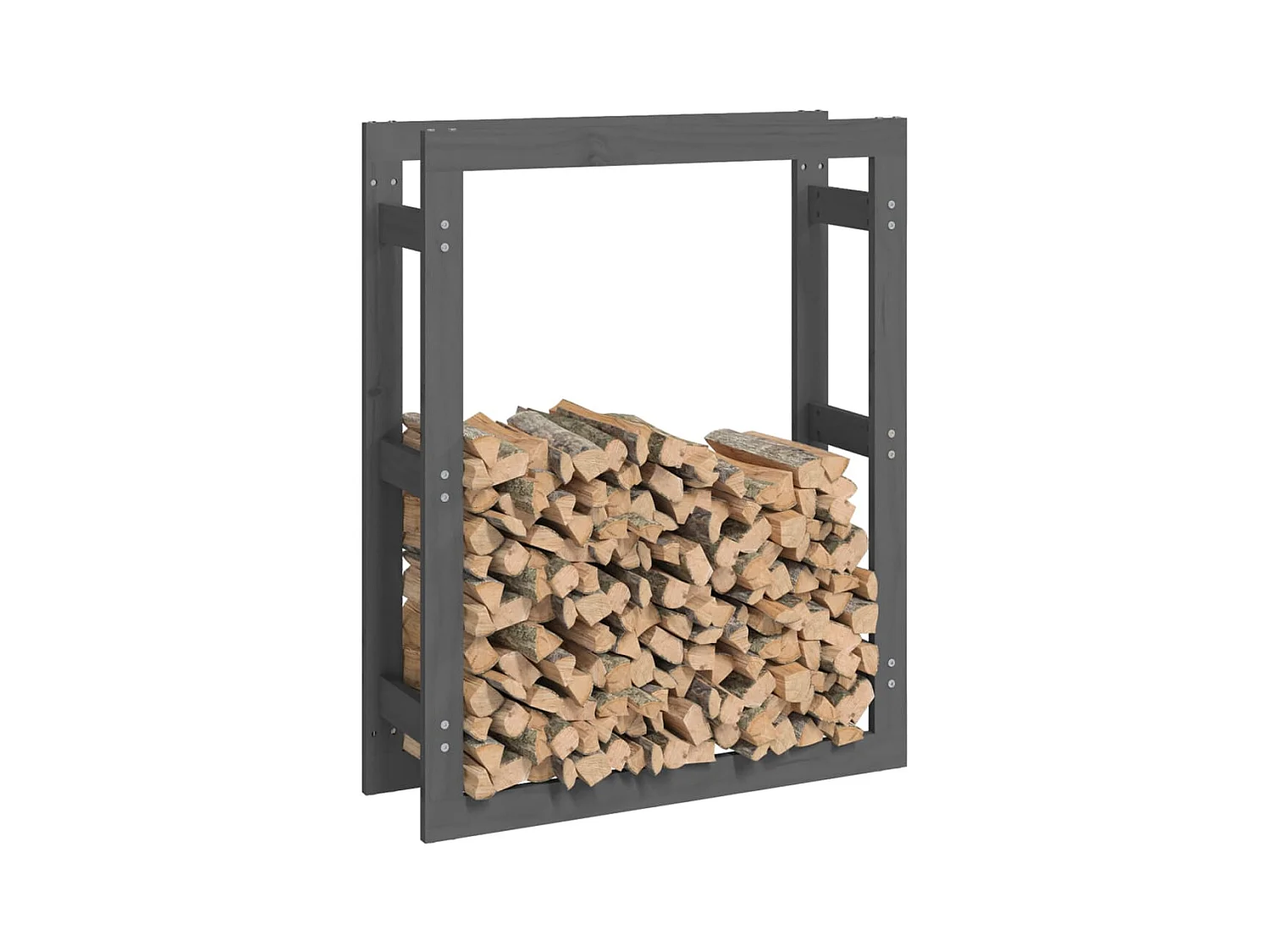 Riemst  Kaminholzregal Grau 80x25x100 cm Massivholz Kiefer
