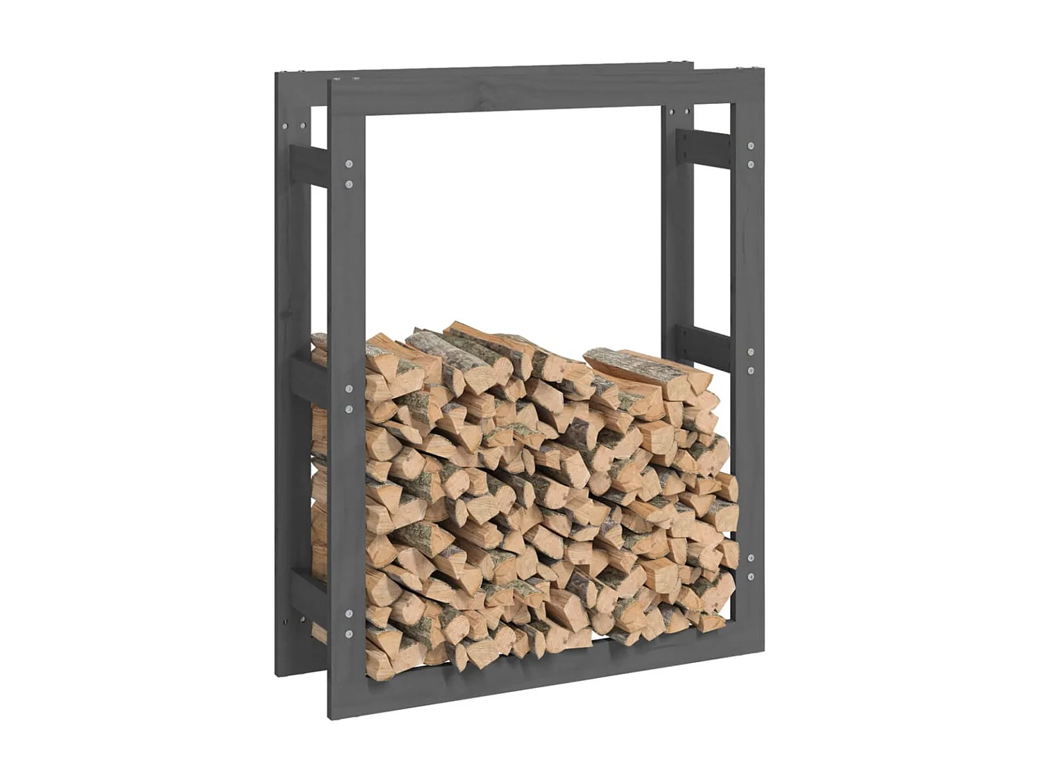 Riemst  Portalegna Grigio 80x25x100 cm in Legno Massello di Pino