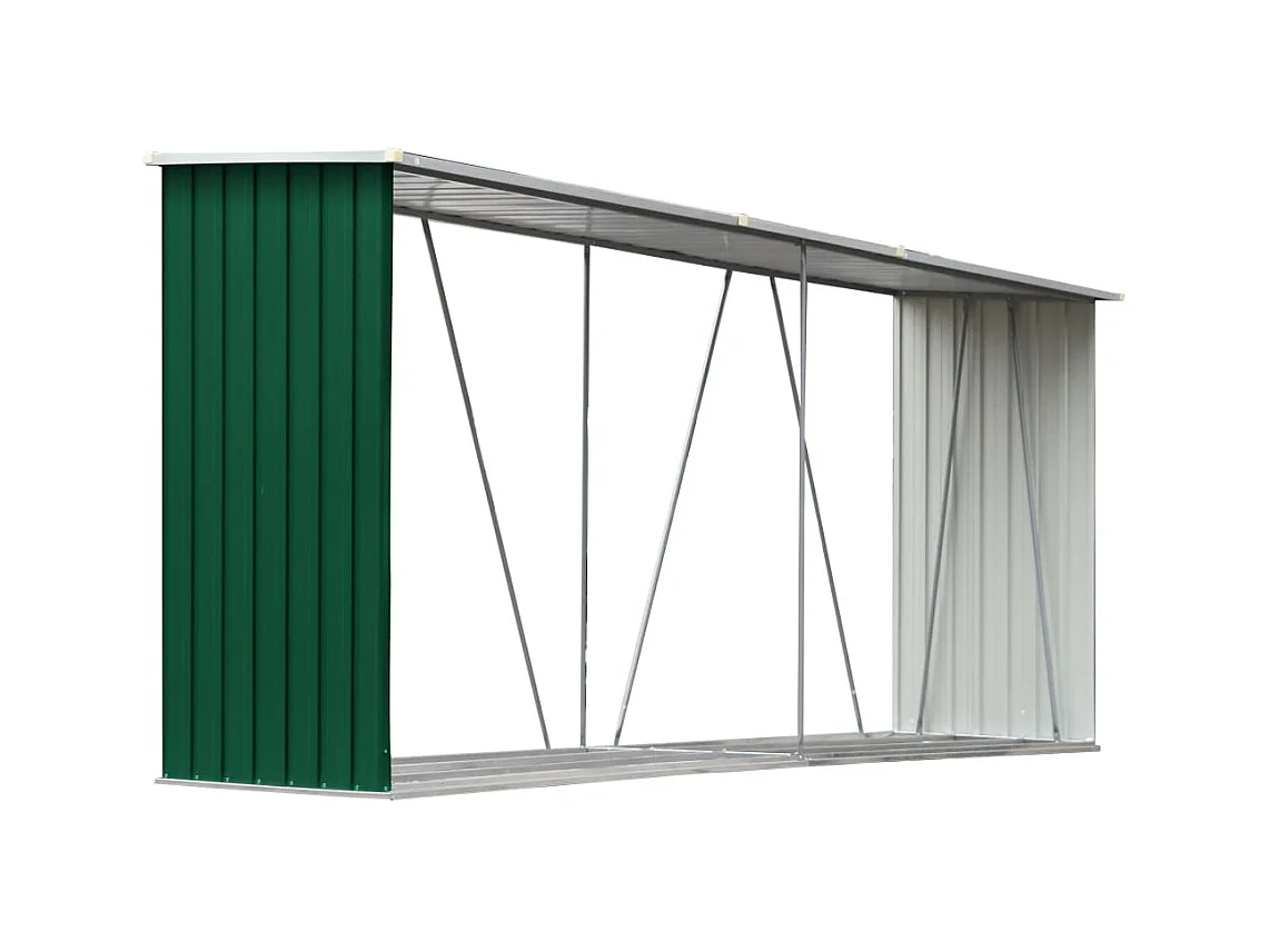 Aulnay-sous-Bois  Casetilla para leña acero galvanizado verde 330x84x152 cm