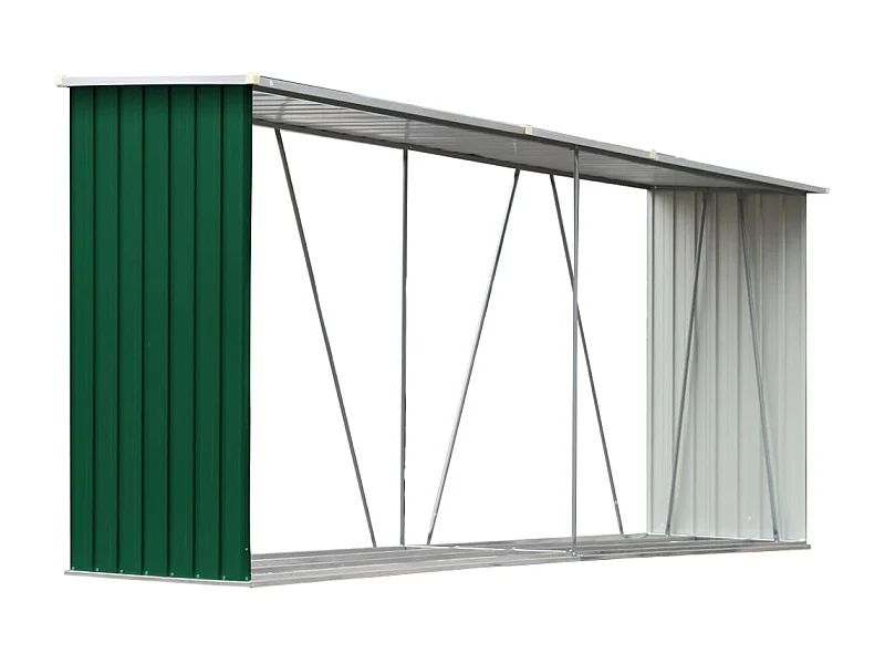 Aulnay-sous-Bois  Haardhoutschuur 330x84x152 cm gegalvaniseerd staal groen