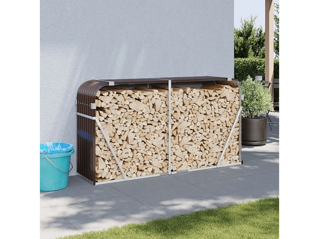 Jilles  Kaminholzunterstand Braun 180x45x100 cm Verzinkter Stahl