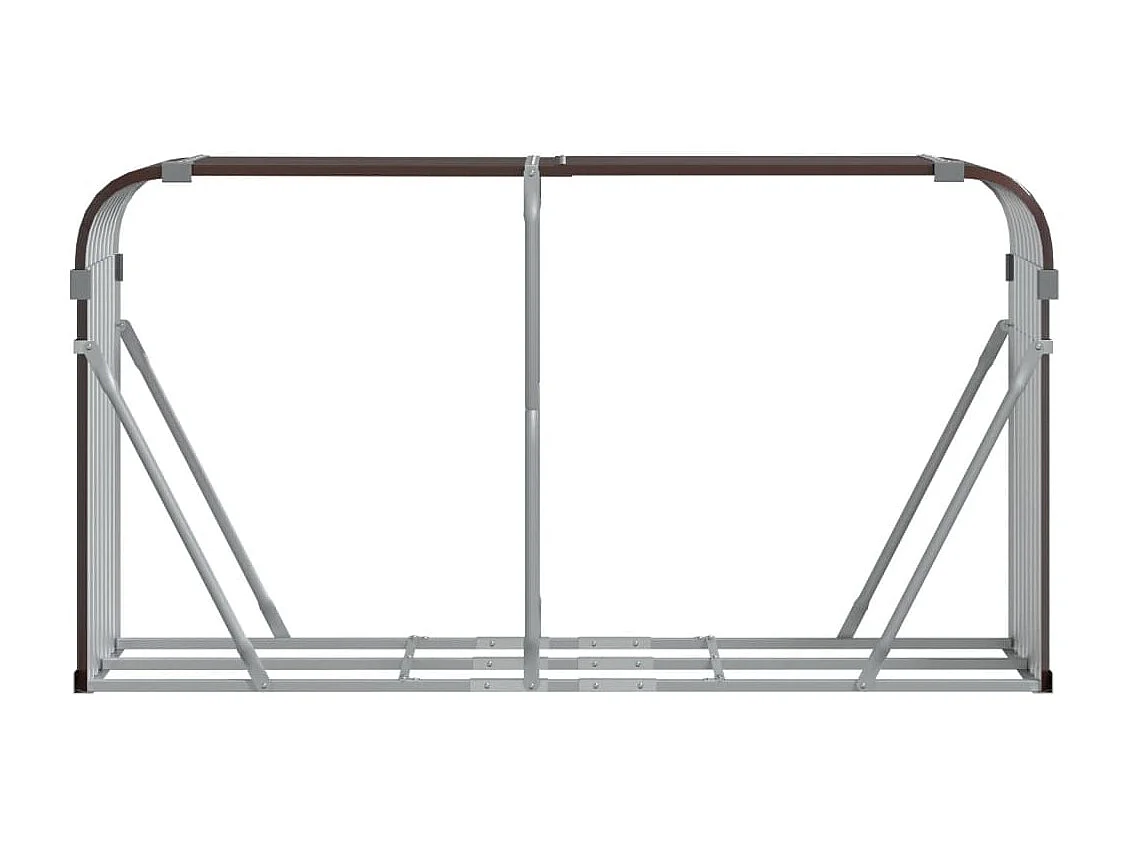 Jilles  Porte-bûches marron 180x45x100 cm acier galvanisé