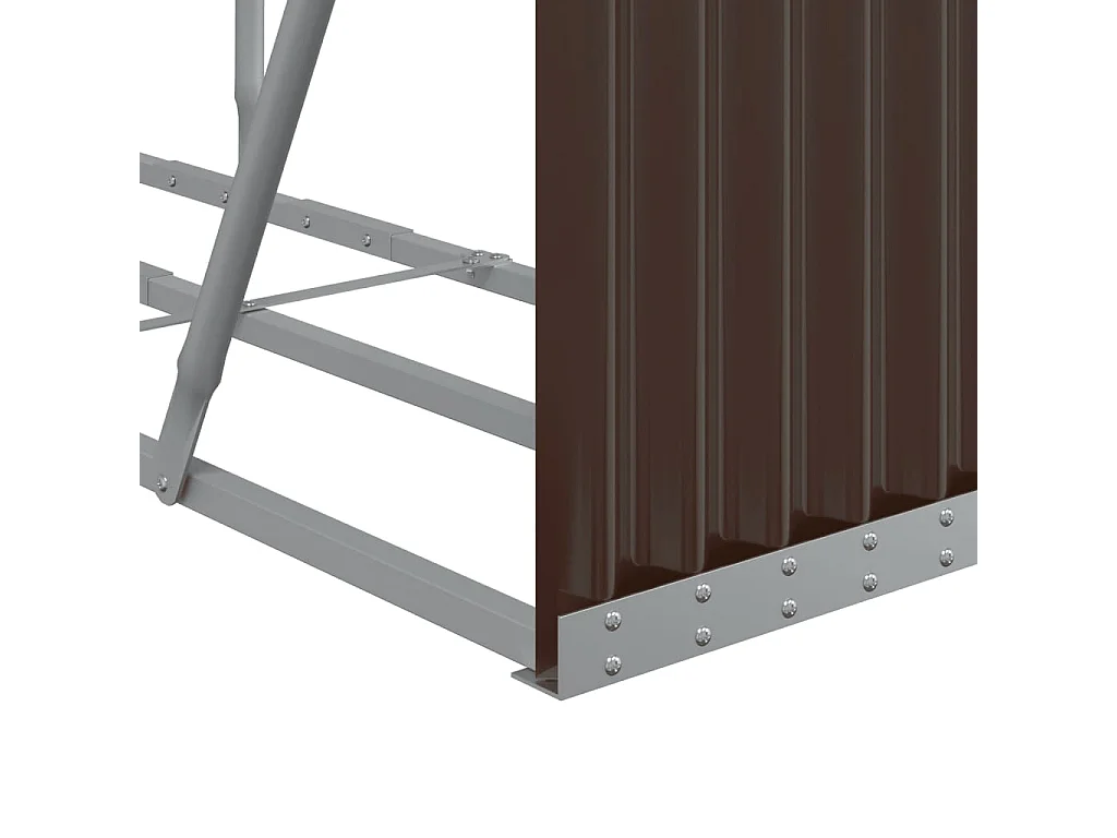 Jilles  Porte-bûches marron 180x45x100 cm acier galvanisé