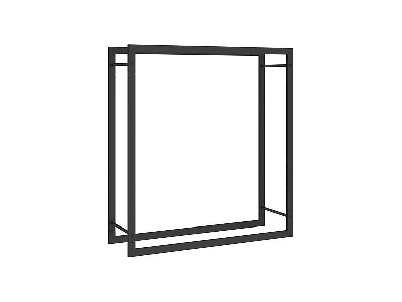 Nichelino  Brennholzregal Mattschwarz 80x28x86 cm Stahl