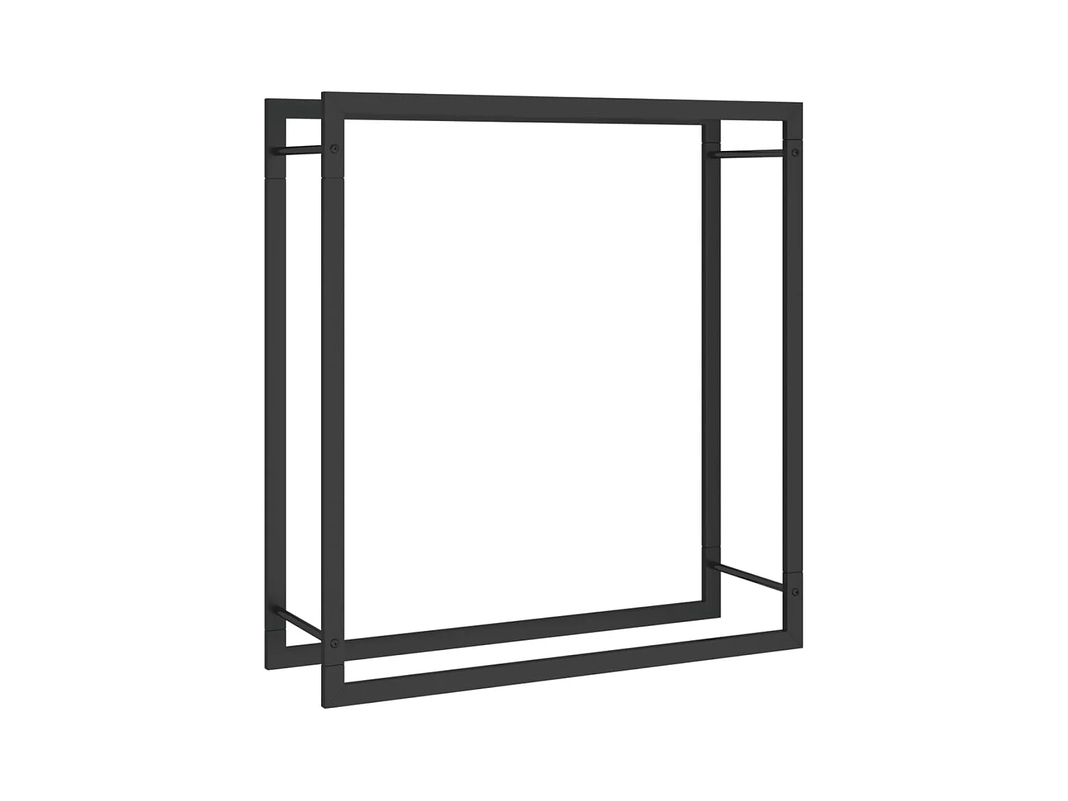 Nichelino  Portant de bois de chauffage Noir mat 80x28x86 cm Acier