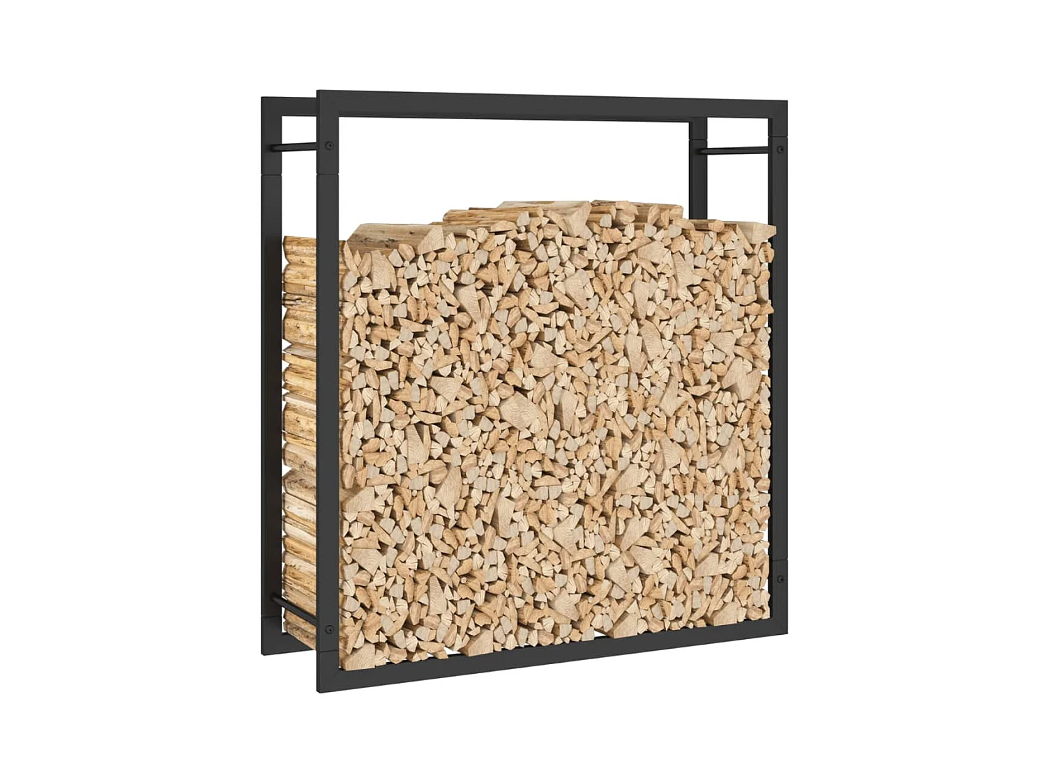 Nichelino  Portant de bois de chauffage Noir mat 80x28x86 cm Acier