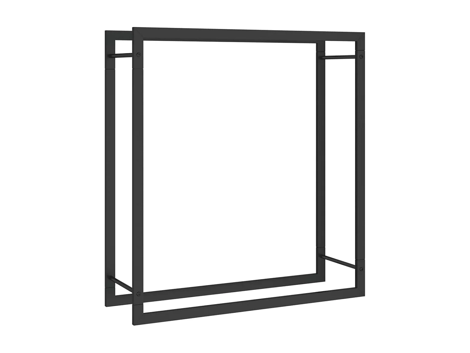 Nichelino  Brennholzregal Mattschwarz 80x28x86 cm Stahl