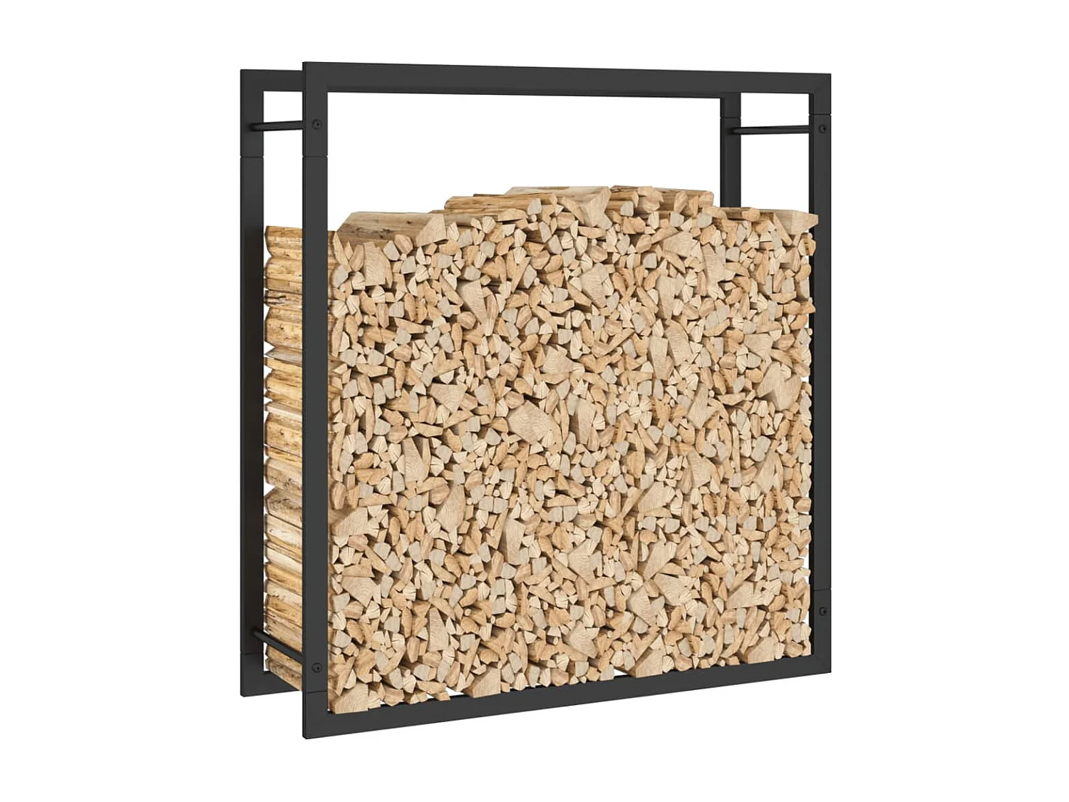 Nichelino  Brennholzregal Mattschwarz 80x28x86 cm Stahl