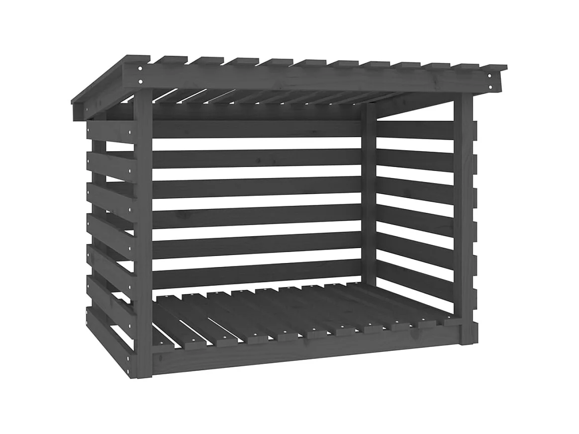 Jaredon  Support pour bois de chauffage Gris 108x73x79 cm Bois de pin
