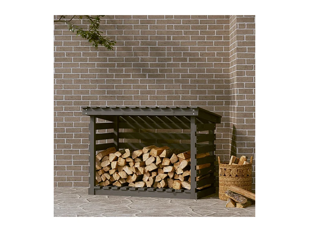 Jaredon  Support pour bois de chauffage Gris 108x73x79 cm Bois de pin