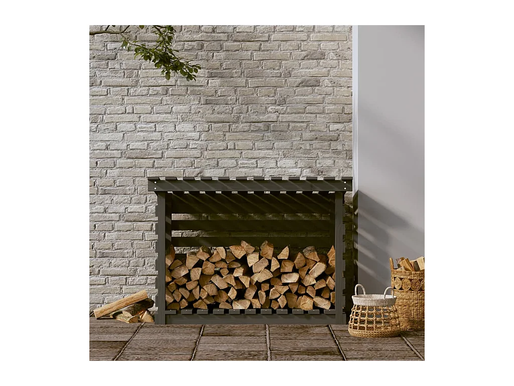Jaredon  Support pour bois de chauffage Gris 108x73x79 cm Bois de pin
