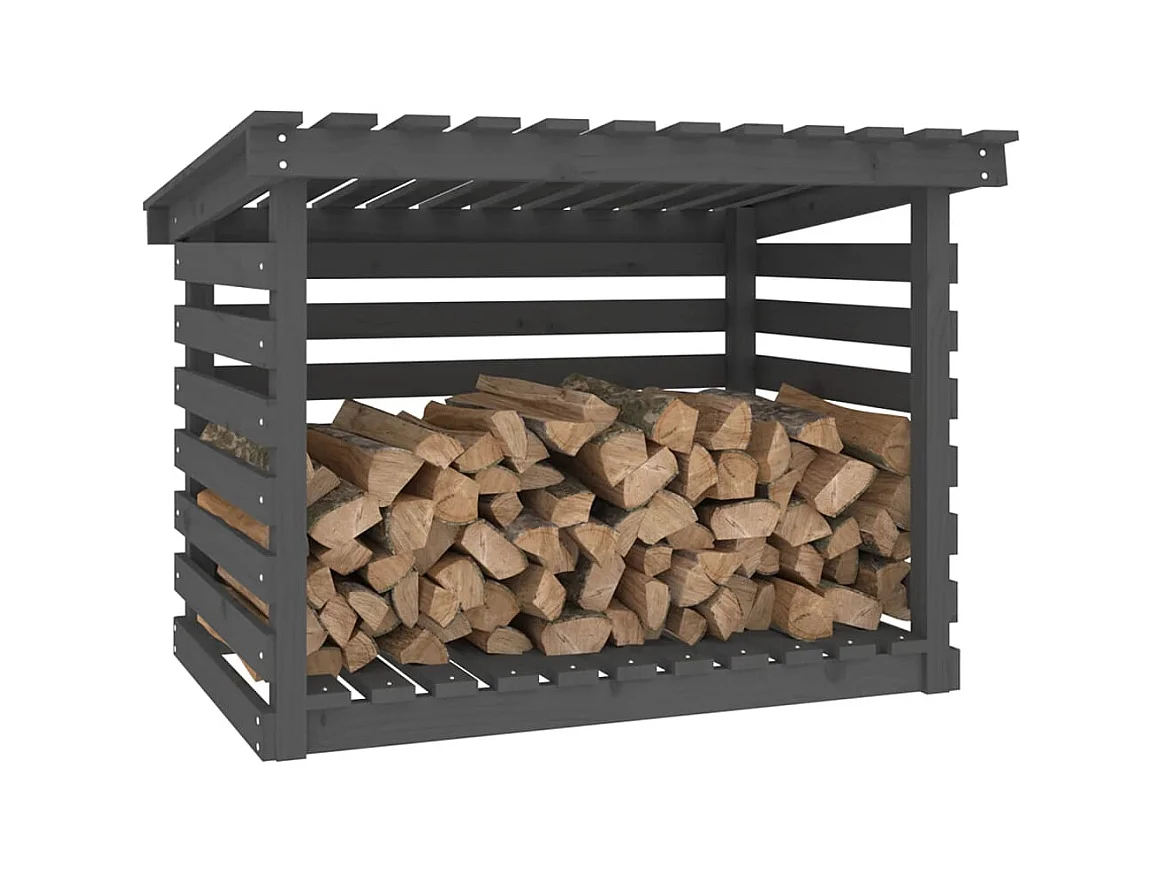 Jaredon  Support pour bois de chauffage Gris 108x73x79 cm Bois de pin