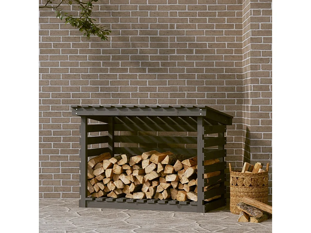 Jaredon  Portalegna Grigio 108x73x79 cm in Legno Massello di Pino