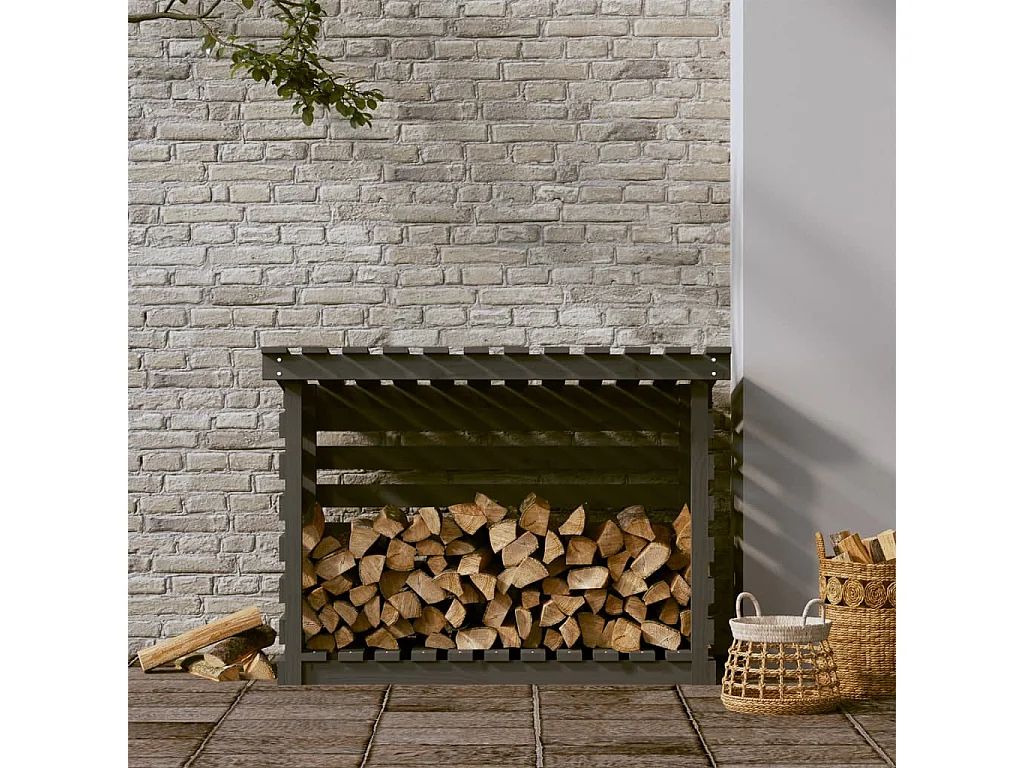 Jaredon  Portalegna Grigio 108x73x79 cm in Legno Massello di Pino