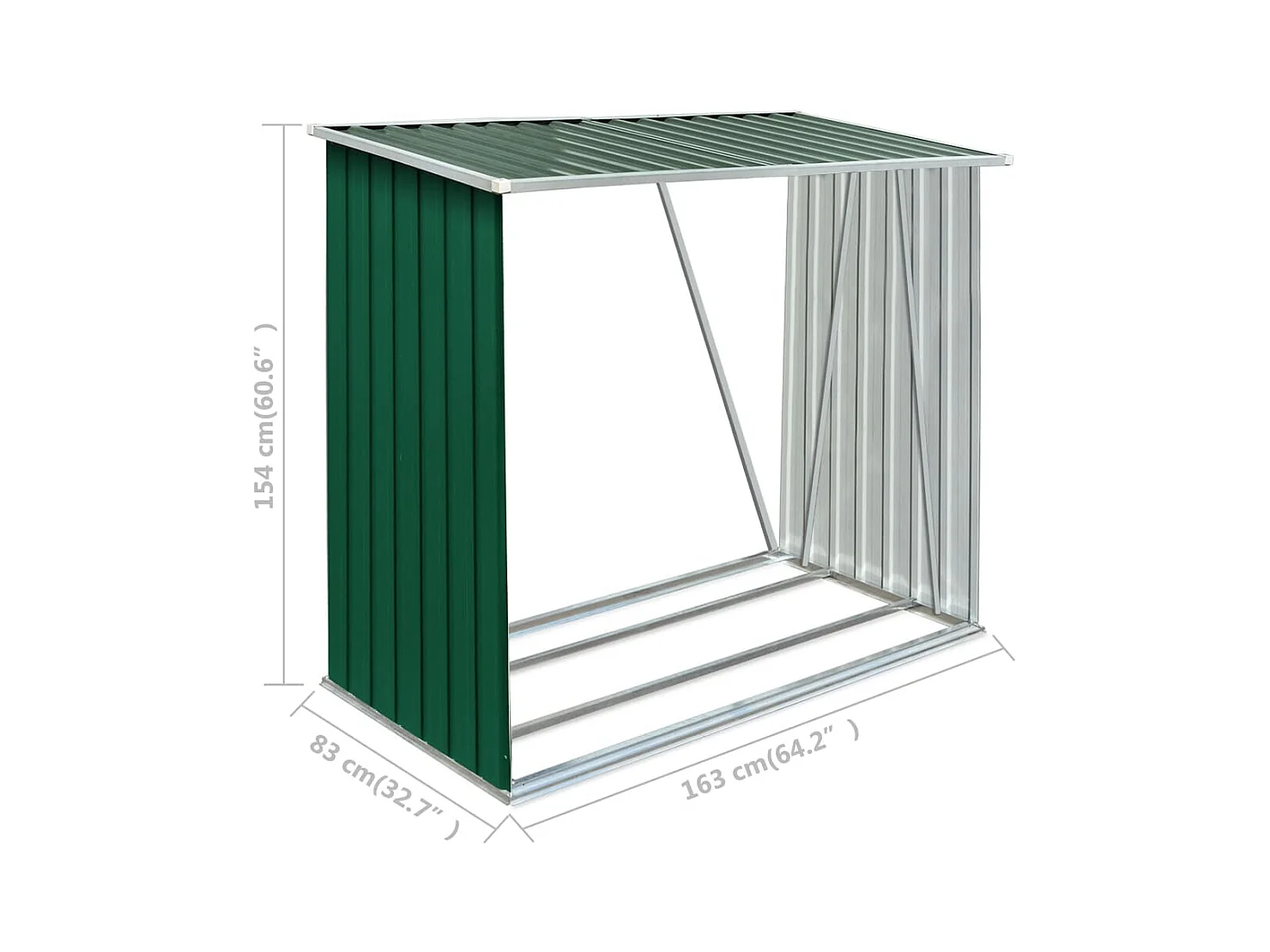 Riley  Brennholzlager Verzinkter Stahl 163 x 83 x 154 cm Grün