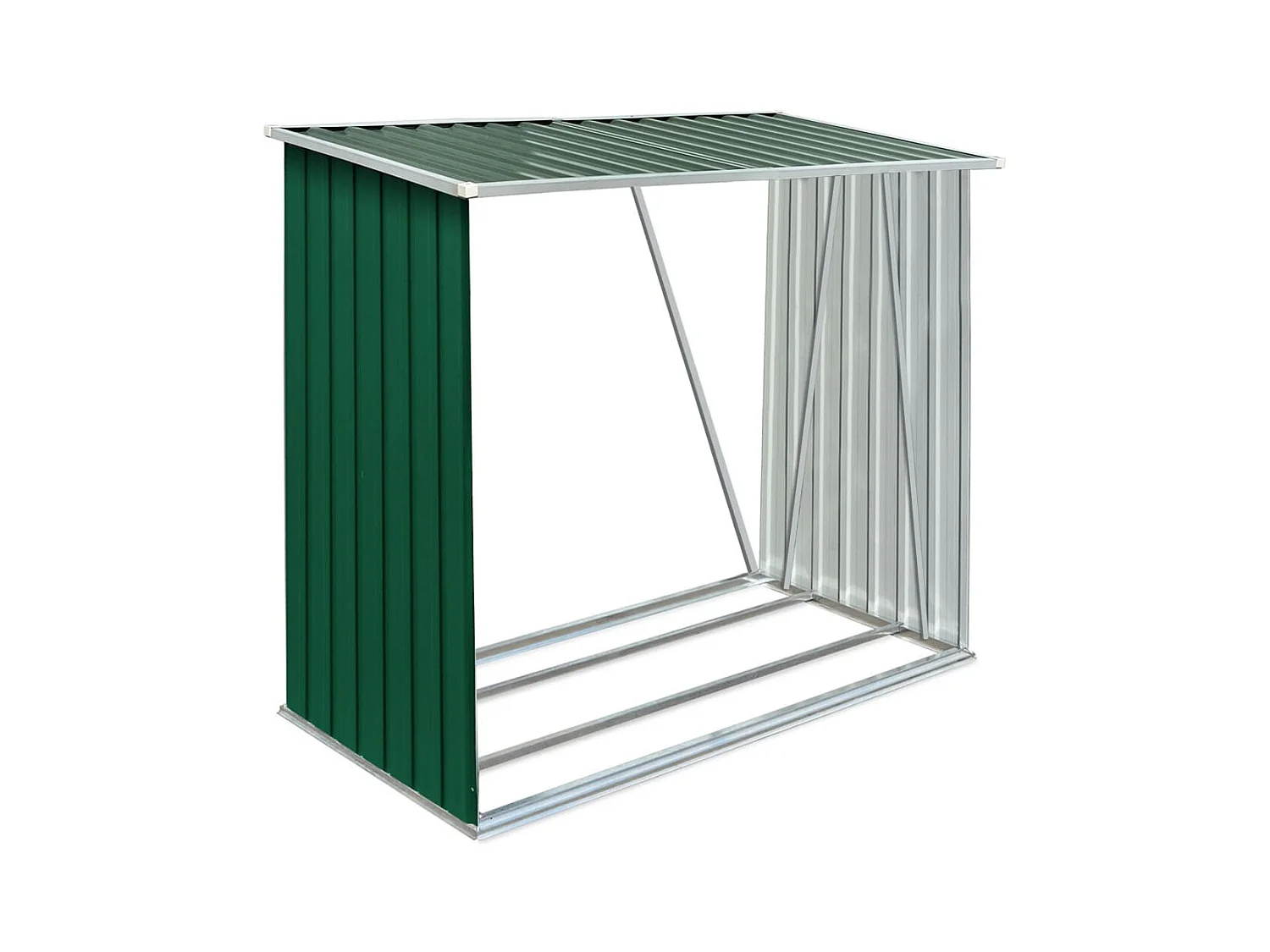 Riley  Casetilla para leña acero galvanizado verde 163x83x154 cm