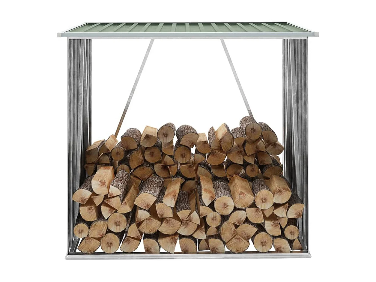 Riley  Brennholzlager Verzinkter Stahl 163 x 83 x 154 cm Grün