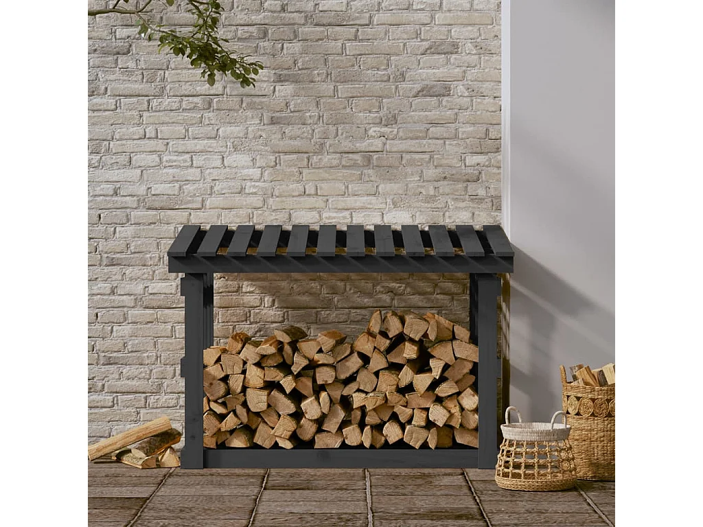 Giarre  Portalegna Grigia 108x64,5x77 cm in Legno Massello di Pino