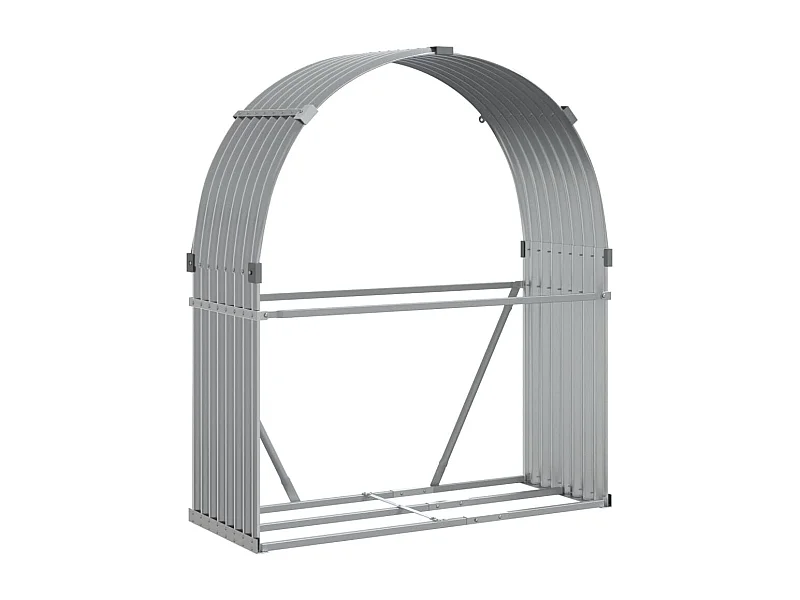 Jilles  Portaceppi Grigio Caro 120x45x140 cm in Acciaio Zincato