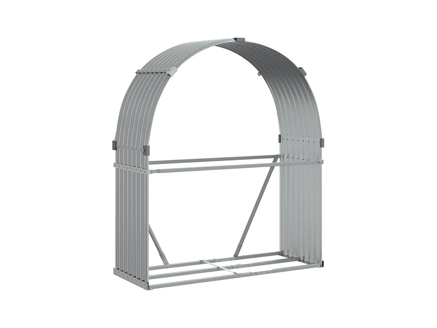 Jilles  Kaminholzunterstand Hellgrau 120x45x140 cm Verzinkter Stahl