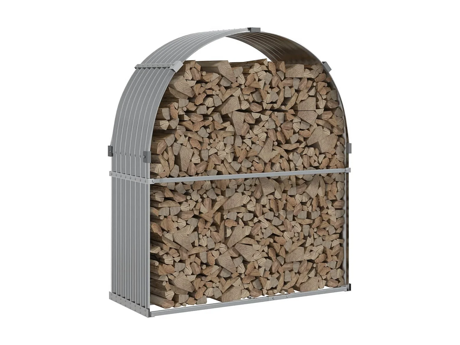 Jilles  Kaminholzunterstand Hellgrau 120x45x140 cm Verzinkter Stahl