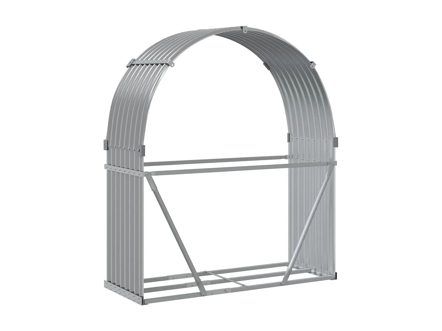 Jilles  Kaminholzunterstand Hellgrau 120x45x140 cm Verzinkter Stahl