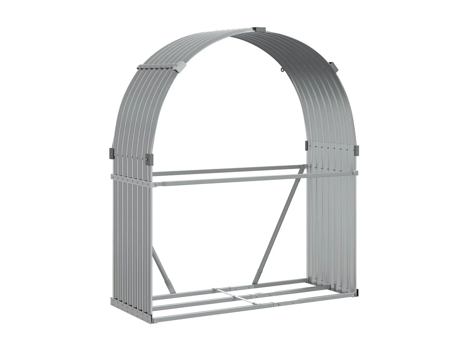 Jilles  Porte-bûches gris clair 120x45x140 cm acier galvanisé