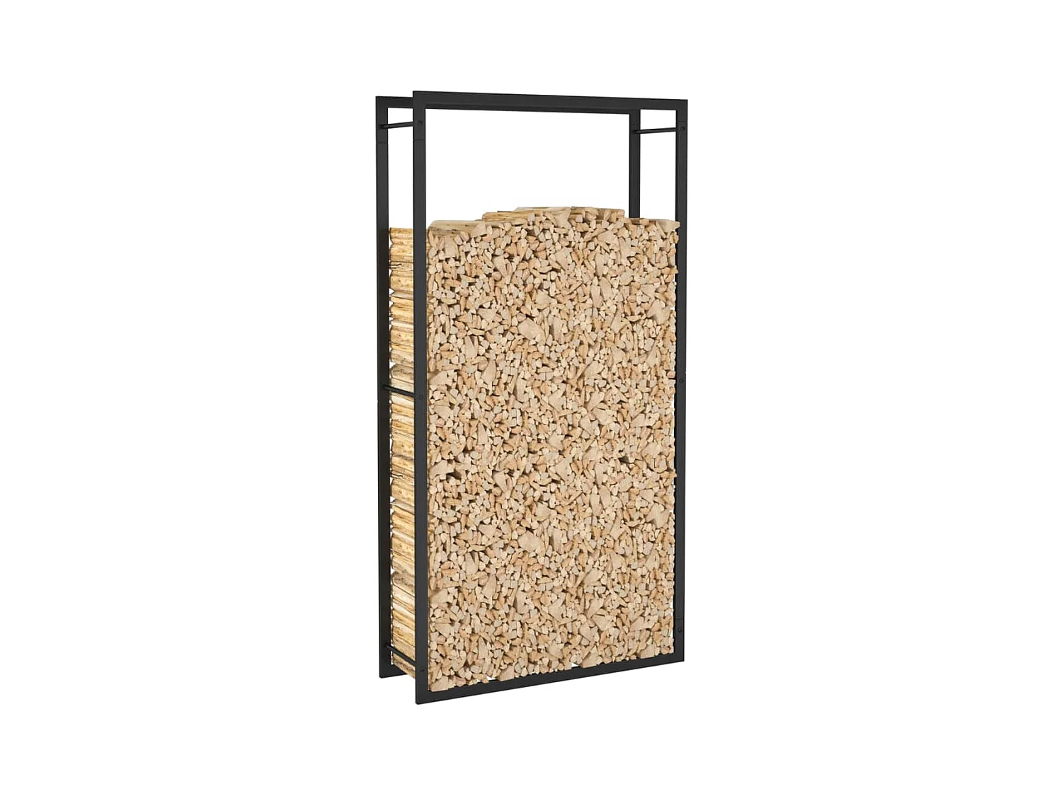 Nichelino  Étagère à bois de chauffage Noir mat 80 x 28 x 154 cm Acier