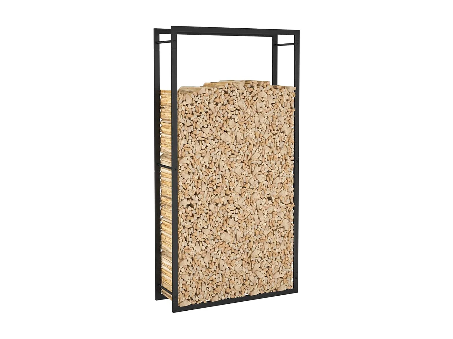 Nichelino  Brennholzregal Mattschwarz 80 x 28 x 154 cm Stahl