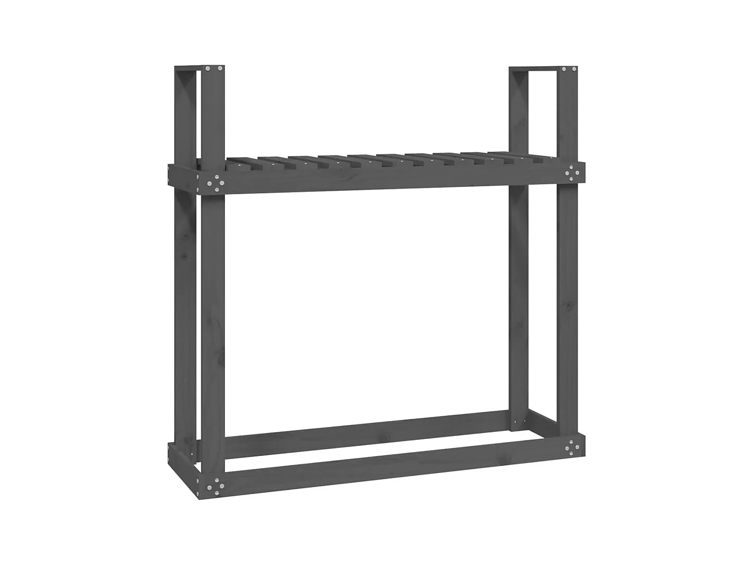 Linköping  Kaminholzregal Grau 110x35x108,5 cm Massivholz Kiefer