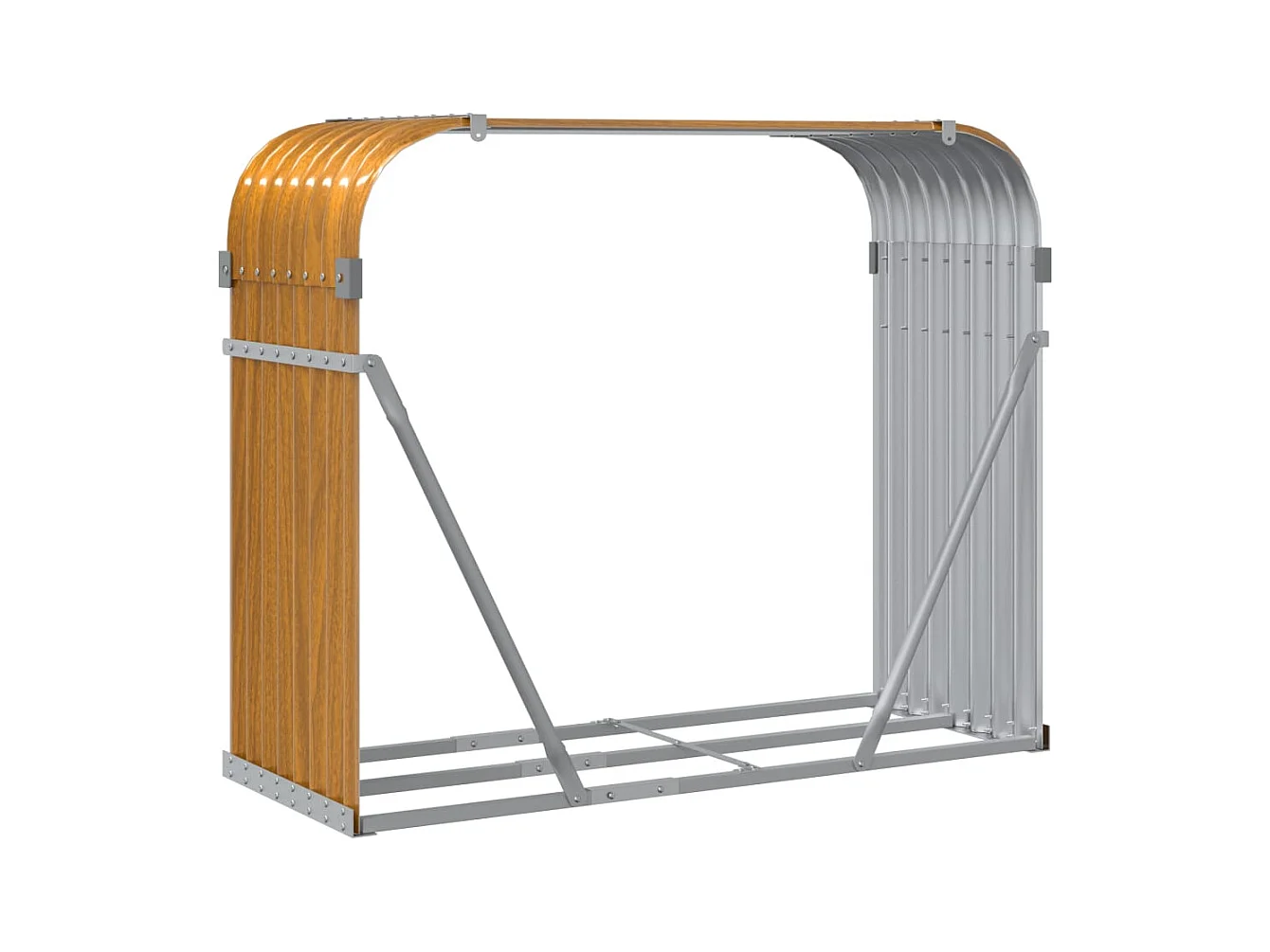 Jilles  Kaminholzunterstand Holzoptik 120x45x100 cm Verzinkter Stahl