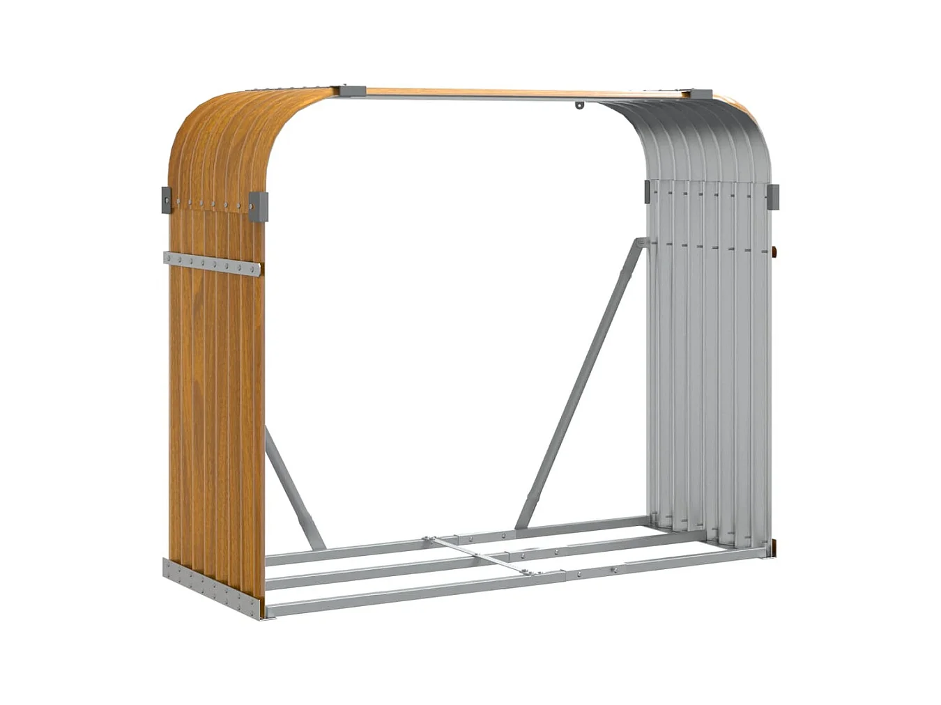 Jilles  Haardhoutopslag 120x45x100 cm gegalvaniseerd staal houtlook