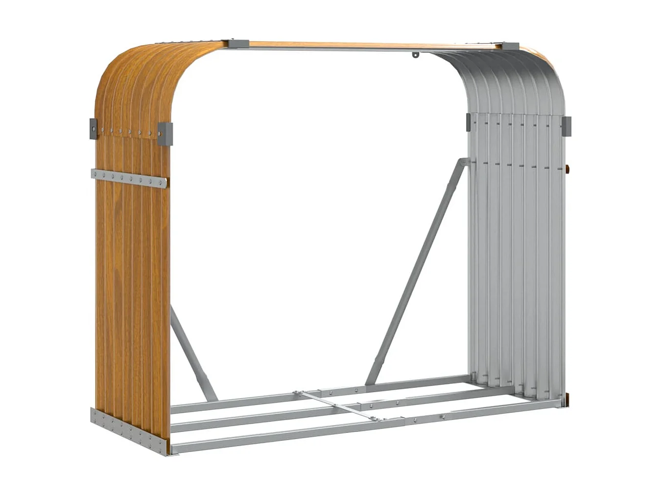 Jilles  Porte-bûches aspect bois 120x45x100 cm acier galvanisé