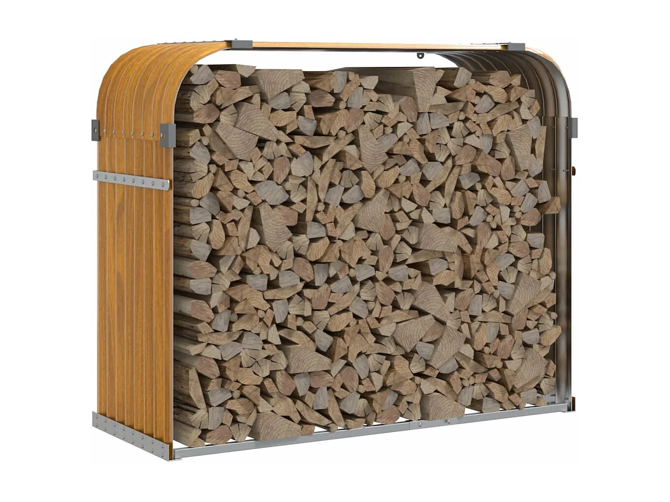 Jilles  Porte-bûches aspect bois 120x45x100 cm acier galvanisé