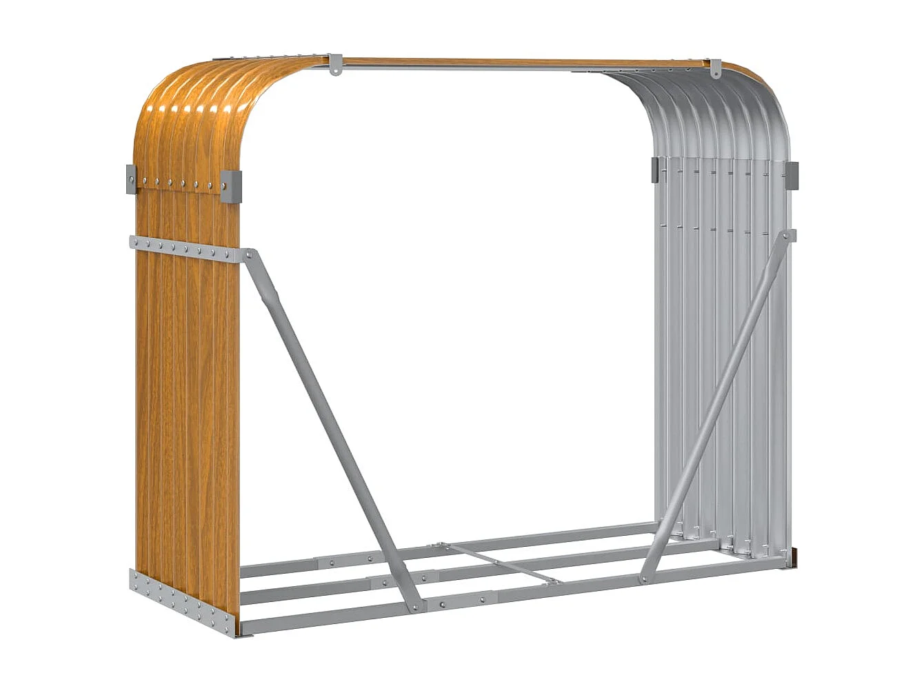 Jilles  Porte-bûches aspect bois 120x45x100 cm acier galvanisé