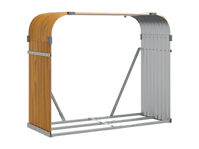 Jilles  Haardhoutopslag 120x45x100 cm gegalvaniseerd staal houtlook