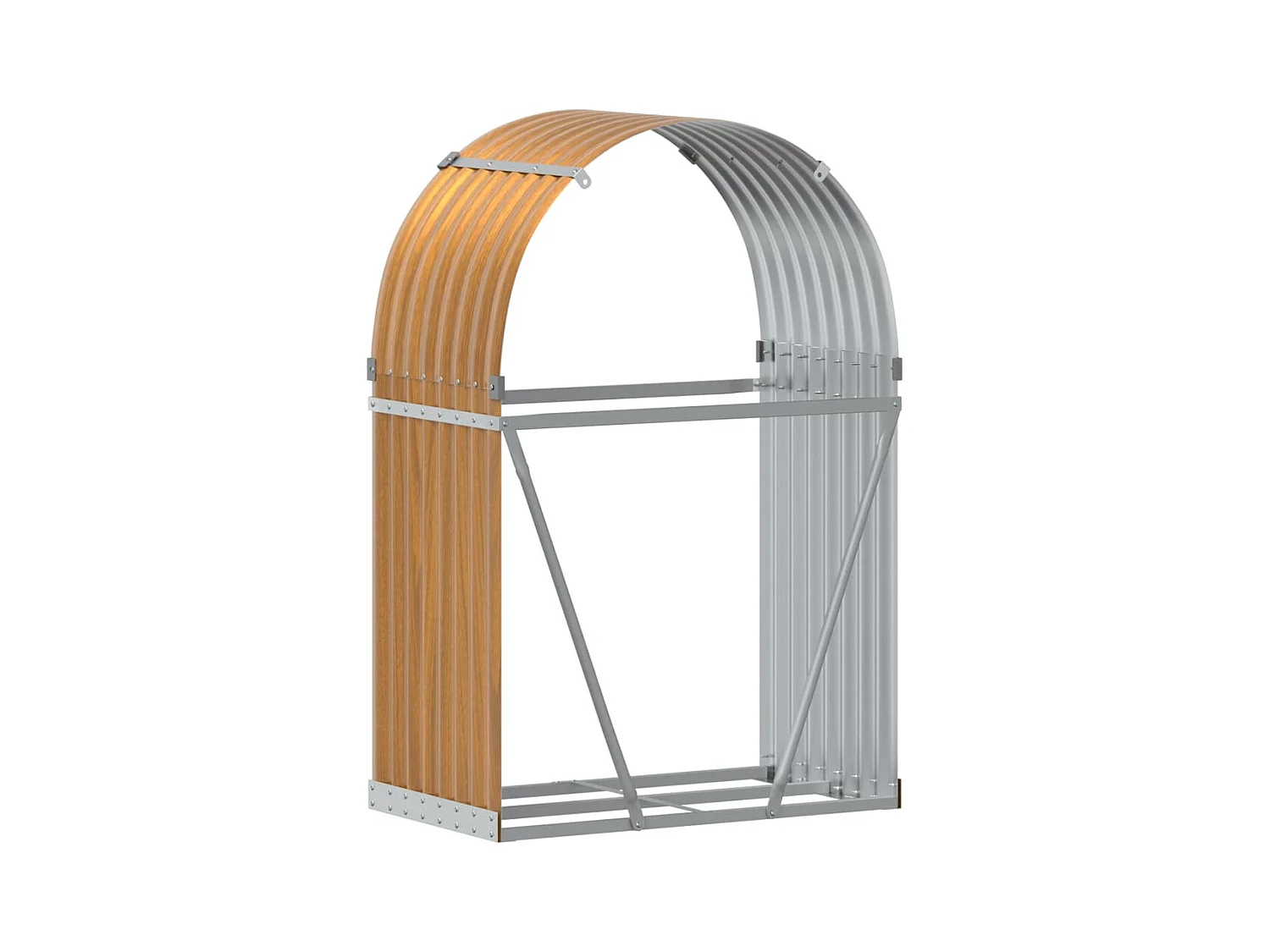 Jilles  Kaminholzunterstand Holzoptik 80x45x120 cm Verzinkter Stahl