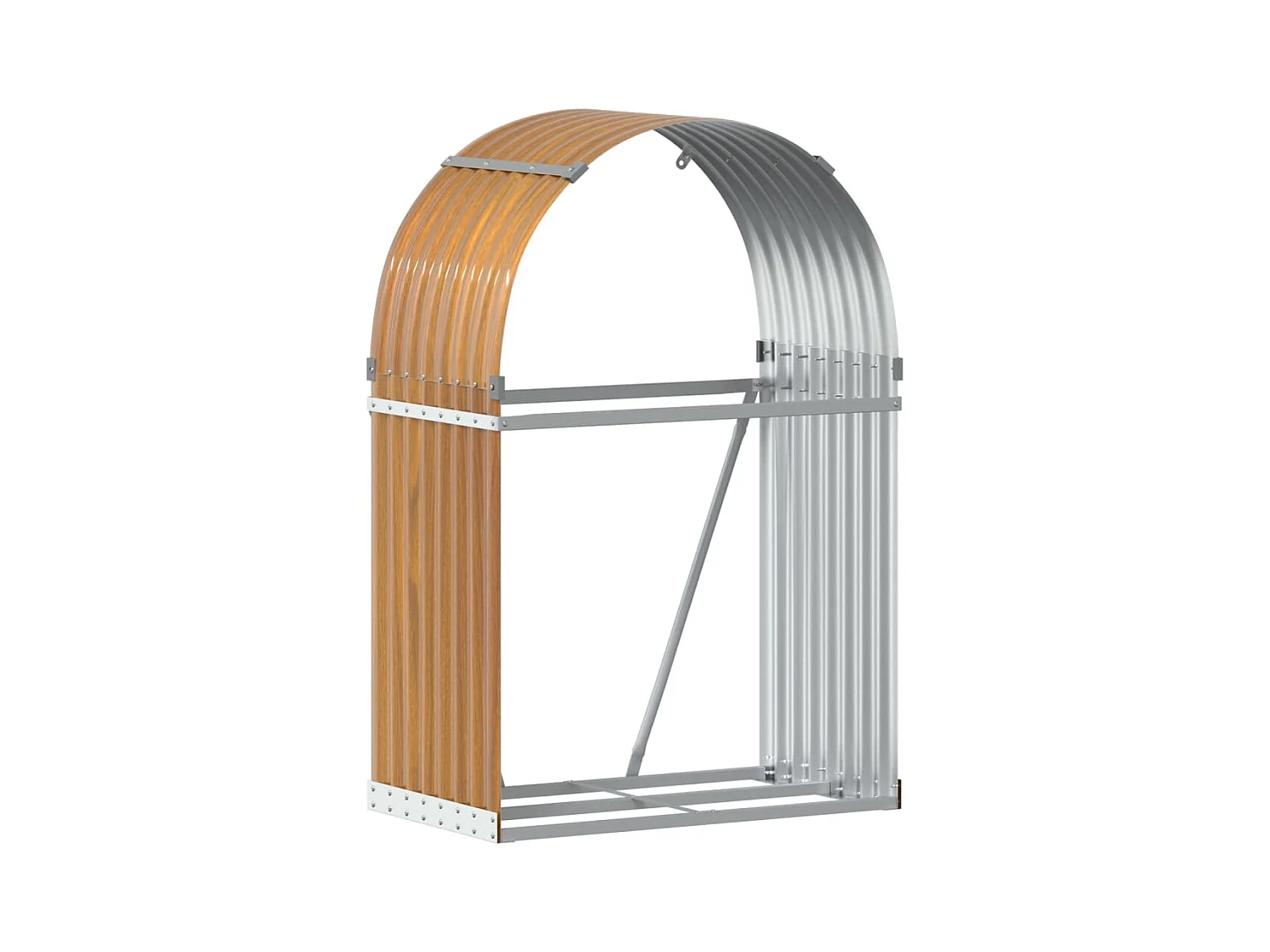 Jilles  Haardhoutopslag 80x45x120 cm gegalvaniseerd staal houtlook