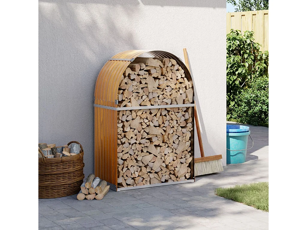 Jilles  Kaminholzunterstand Holzoptik 80x45x120 cm Verzinkter Stahl