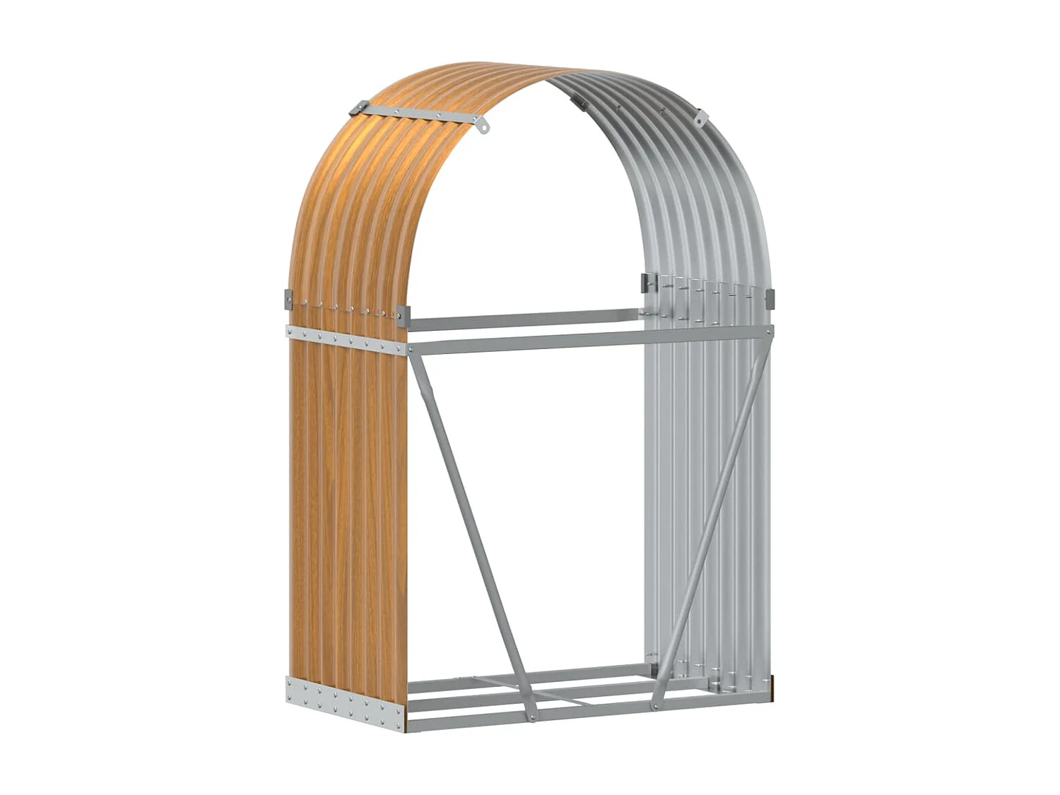 Jilles  Kaminholzunterstand Holzoptik 80x45x120 cm Verzinkter Stahl